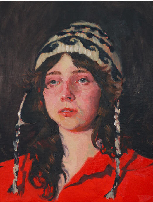 thinking hat, oil on canvas, 2025